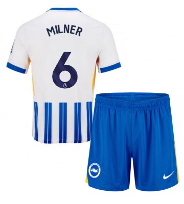 Brighton James Milner #6 Domácí dres komplet pro Děti 2024-25 Krátkým Rukávem (+ Krátké kalhoty)